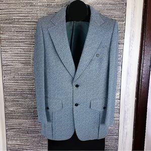 Vintage Beatnik Mod Spirit Coat Blazer Brit Invasion Jacket Size 40R Light Blue